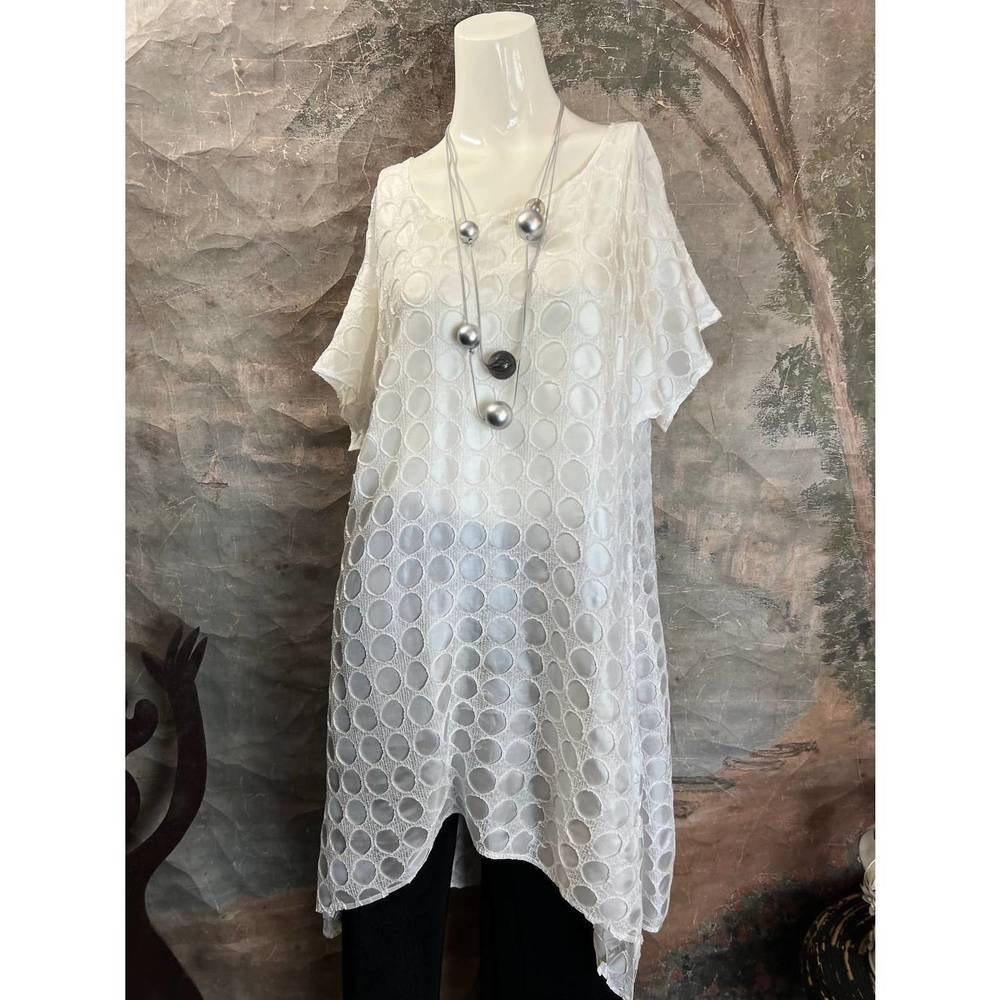 NEW ALQUEMA women's orbit shirt dress in ivory